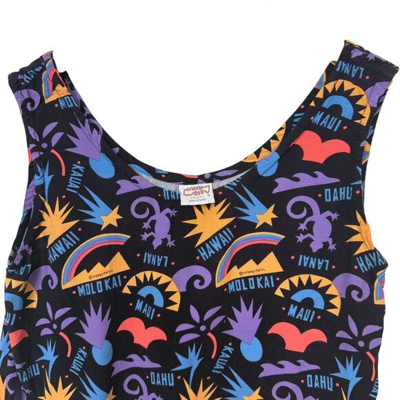 Crazy Shirts Hawaii Vintage Islands Graphic Crop Tank Top Scoop Neck Medium - Picture 2 of 7